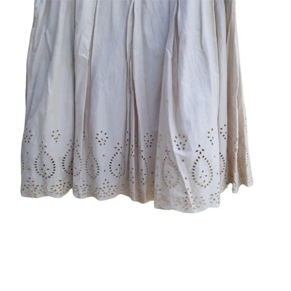 Vtg St. John's Bay Peasant Scalloped Eyelet Cutout‎ Hem Drop Waist Skirt Sz 16